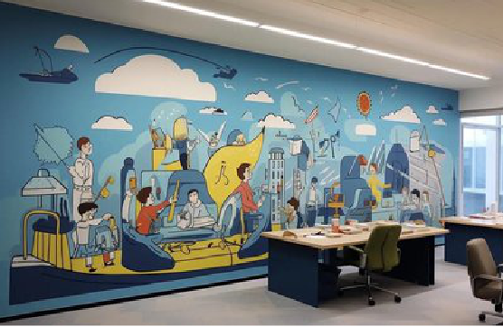 滑县办公室墙绘的特点。
